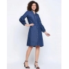 Women's Casual Denim Full sleeve Dress (Blue)
