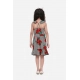 Girl's Polyester Crepe Floral Shoulder Straps Dress (Red) Girl's Polyester Crepe Floral Shoulder Straps Dress (Red)
