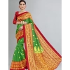 Dropship Women's Litchi silk Printed Saree With Unstitched Blouse  5-6 Mtrs (Green)
