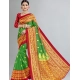 Women's Litchi silk Printed Saree With Unstitched Blouse 5-6 Mtrs (Green) Women's Litchi silk Printed Saree With Unstitched Blouse 5-6 Mtrs (Green)