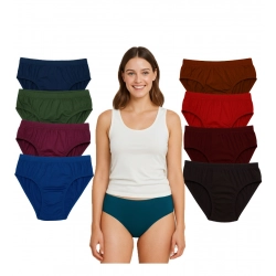 Pack of_9 Women's Cotton Solid Hipster Panty (Multicolor)