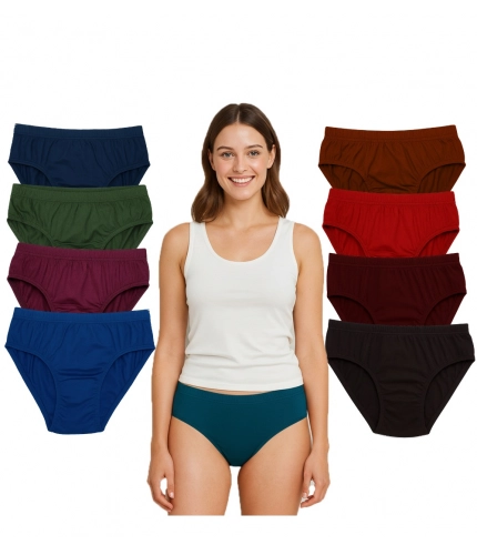 Pack of_9 Women's Cotton Solid Hipster Panty (Multicolor)