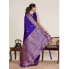 Women's Jacquard Woven Saree With Unstitched Blouse 5.5Mtr (Blue) Women's Jacquard Woven Saree With Unstitched Blouse 5.5Mtr (Blue)
