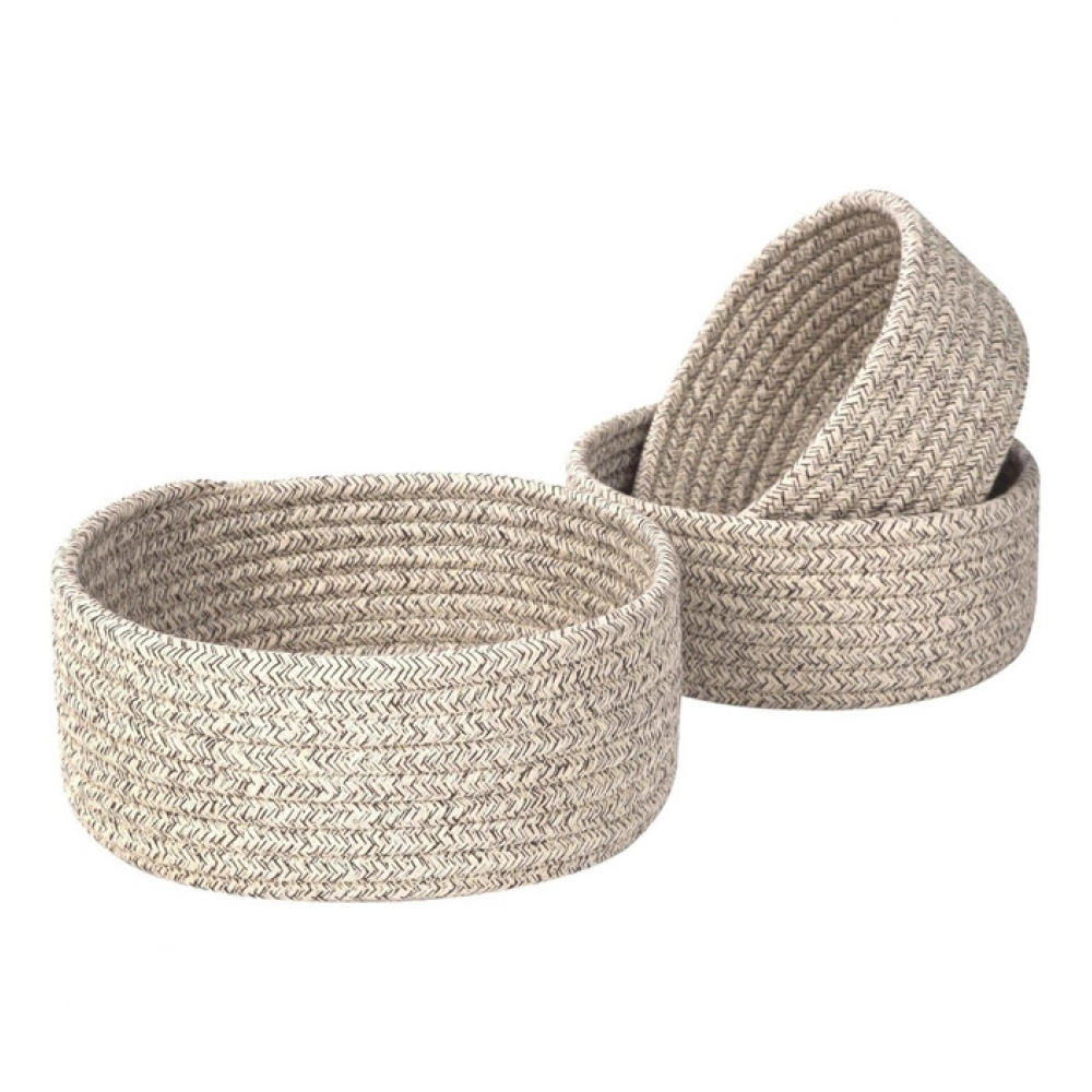 Cotton 8x3 Inch Kidi Round 3 Set Bedside Organizer (Kidi)