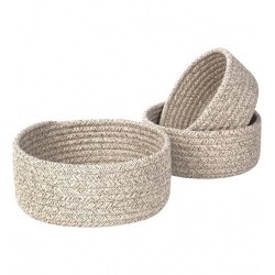 Cotton 8x3 Inch Kidi Round 3 Set Bedside Organizer (Kidi)