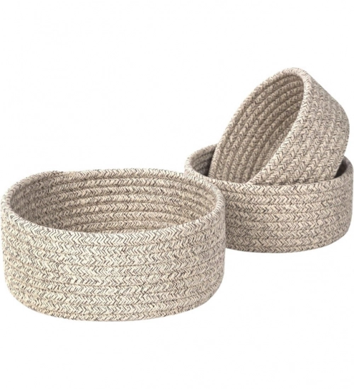 Cotton 8x3 Inch Kidi Round 3 Set Bedside Organizer (Kidi)