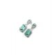 Women's Brass Silver Plated Drop Earrings (Green)