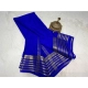 Women's Crepe Chit Pallu Solid Saree With Unstitched Blouse 5.5Mtr (Blue)