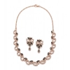 Women's Brass Silver Plated Necklace set (Silver)