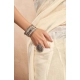 Women's Faux Linen Floral Print Ready to wear Saree With Unstitched Blouse 5.5Mtr (Cream) Women's Faux Linen Floral Print Ready to wear Saree With Unstitched Blouse 5.5Mtr (Cream)