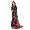 Women's Georgette Printed Saree With Unstitched Blouse 5.5Mtr (Black) Women's Georgette Printed Saree With Unstitched Blouse 5.5Mtr (Black)