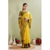 Women's Silk Blended Jaquard Woven Saree With Unstitched Blouse 5.5Mtr (Yellow) Women's Silk Blended Jaquard Woven Saree With Unstitched Blouse 5.5Mtr (Yellow)