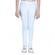 Girl's Cotton Lycra Printed Elasticated Leggings (White)