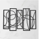 Wooden 5-Piece Wall Art Panel Frame – Elegant Black Abstract Design