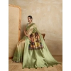 Women's Silk Printed Saree With Unstitched Blouse 5.5Mtr (Mehendi) Women's Silk Printed Saree With Unstitched Blouse 5.5Mtr (Mehendi)