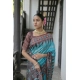 Women's Faux_Tussar Ikat Saree With Unstitched Blouse 5.5Mtr (Aqua_Blue) Women's Faux_Tussar Ikat Saree With Unstitched Blouse 5.5Mtr (Aqua_Blue)