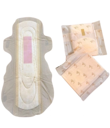 Pack of_12 Pcs Cotton Bamboo Sanitary Pads with Wings (White, each pack_6 pads)