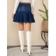 Women's Denim Washed Buttoned Skirt (Blue) Women's Denim Washed Buttoned Skirt (Blue)
