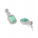 Women's Brass Silver Plated Drop Earrings (Turquoise)