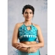 Women's Satin Crepe Printed Saree With Unstitched Blouse 5.5Mtr (Rama Blue)