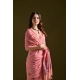 Women's Blended_Cotton Floral Saree With Unstitched Blouse 5.5Mtr (Pink)