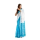 Women's Linen Cotton Printed Ready To Wear Saree With Unstitched Blouse 5.5 Mtr (Sky_Blue)