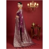 Women's Silk Blend Printed Saree With Unstitched Blouse 5.5Mtr (Purple) Women's Silk Blend Printed Saree With Unstitched Blouse 5.5Mtr (Purple)