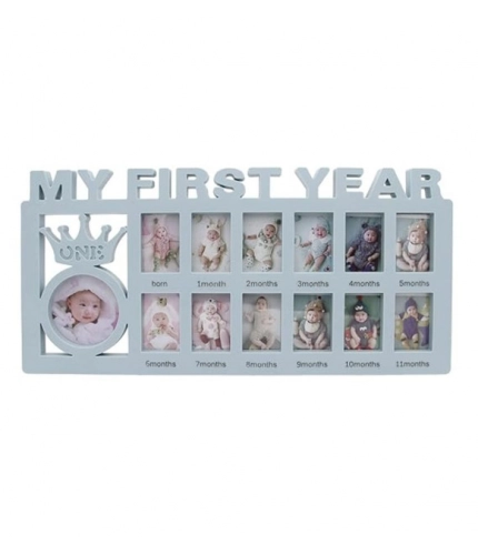 Acrylic Newborn Baby First Year Photo Frame (Multicolor)
