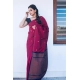 Women's Litchi silk Printed Saree With Unstitched Blouse (Red)