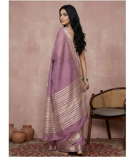 Women's Cotton Printed Saree With Unstitched Blouse 5.5Mtr (Purple) Women's Cotton Printed Saree With Unstitched Blouse 5.5Mtr (Purple)