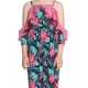 Girl's Polyester Floral Cold Shoulder Jumpsuit (Pink) Girl's Polyester Floral Cold Shoulder Jumpsuit (Pink)