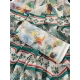 Women's Linen Cotton  Printed Saree With Unstitched Blouse 5.5Mtr (Green)