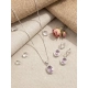 Women's Brass Silver Plated Pendant Set (Pink) Women's Brass Silver Plated Pendant Set (Pink)