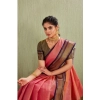 Women's Silk Blended Jaquard Woven Saree With Unstitched Blouse 5.5Mtr (Pink) Women's Silk Blended Jaquard Woven Saree With Unstitched Blouse 5.5Mtr (Pink)