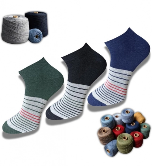 3_Pair Set Unisex Casual Cotton Printed Low Cut Socks (Multicolor)