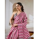 Women's Satin Crepe Printed Saree With Unstitched Blouse 5.5Mtr (Maroon)