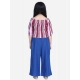 Girl's Rayon Solid Bell Sleeve Top with Culottes (Purple-Blue) Girl's Rayon Solid Bell Sleeve Top with Culottes (Purple-Blue)