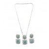 Women's Brass Silver Plated Pendant Set (Mint)