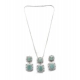 Women's Brass Silver Plated Pendant Set (Mint) Women's Brass Silver Plated Pendant Set (Mint)