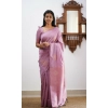 Women's Litchi silk Printed Saree With Unstitched Blouse (Light Pink) Women's Litchi silk Printed Saree With Unstitched Blouse (Light Pink)
