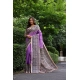 Women's Faux_Tussar Ethnic_Print Saree With Unstitched Blouse 5.5Mtr (Purple) Women's Faux_Tussar Ethnic_Print Saree With Unstitched Blouse 5.5Mtr (Purple)