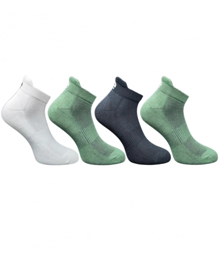 4_Pair Set Unisex Casual Cotton Printed Ankle Length Socks (Multicolor)