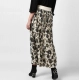 Women's Georgette Chain Print Elasticated Skirt (Cream-Black)