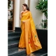 Women's Silk Blend Zari Woven Saree With Unstitched Blouse 5.5Mtr (Mustard)