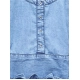 Girl's Denim Embellished Cap Sleeve bow Dress (Light Blue) Girl's Denim Embellished Cap Sleeve bow Dress (Light Blue)