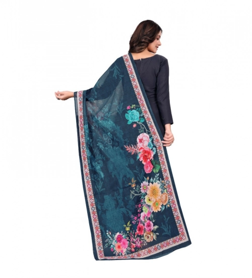 Women's chanderi silk Printed Dupatta (Navy Blue, Length: 2 Mtr) Women's chanderi silk Printed Dupatta (Navy Blue, Length: 2 Mtr)