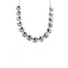 Women's Brass Silver Plated Necklace set (Blue)