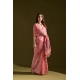 Women's Blended_Cotton Floral Saree With Unstitched Blouse 5.5Mtr (Pink)