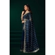 Women's Net Sequence Saree With Unstitched Blouse 5.5Mtr (Blue)