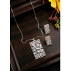 Women's Brass Silver Plated Pendant Set (Multicolor)